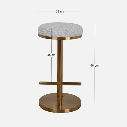 Florence | Modern Metal Fabric Boucle Bar Stools | Gold