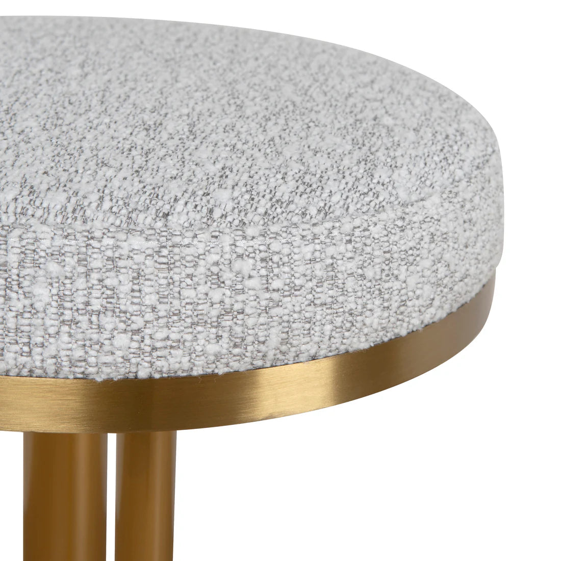 Florence | Modern Metal Fabric Boucle Bar Stools | Gold