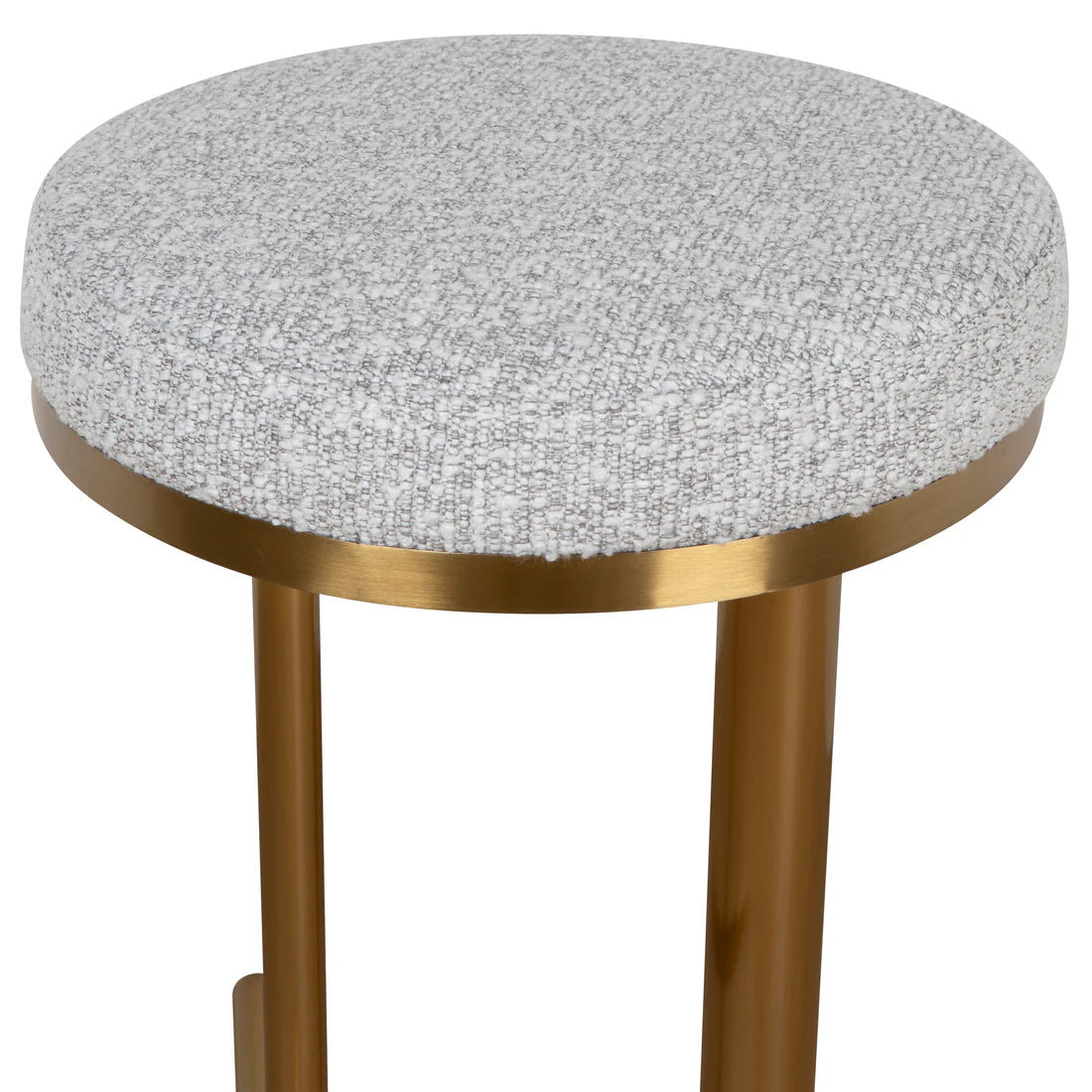 Florence | Modern Metal Fabric Boucle Bar Stools | Gold