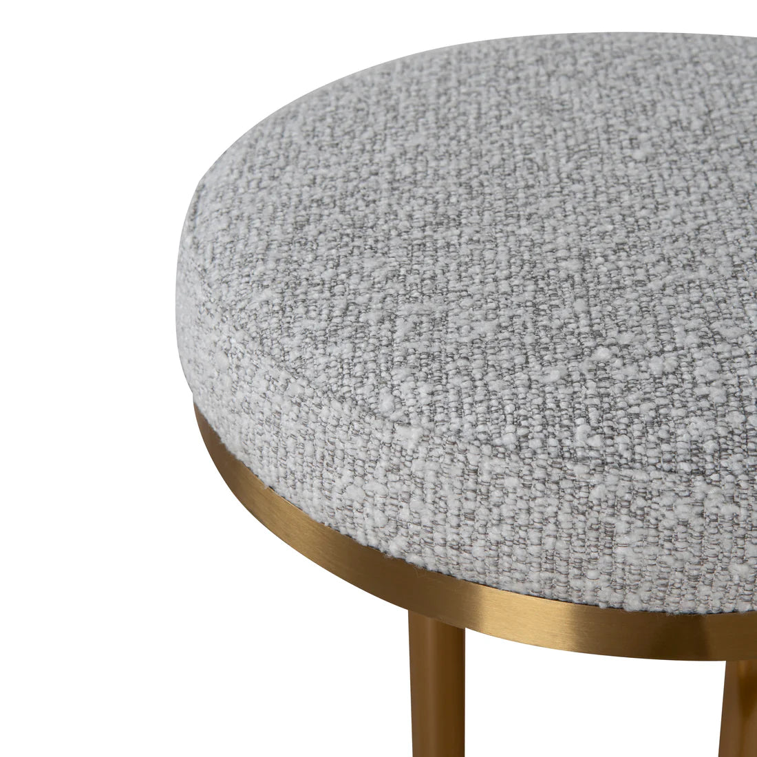 Florence | Modern Metal Fabric Boucle Bar Stools | Gold