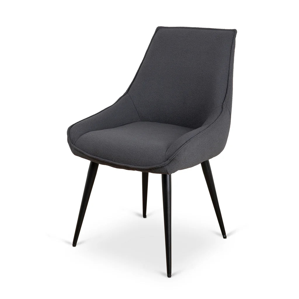 Frankland | Modern Grey Fabric Dining Chairs | Charcoal