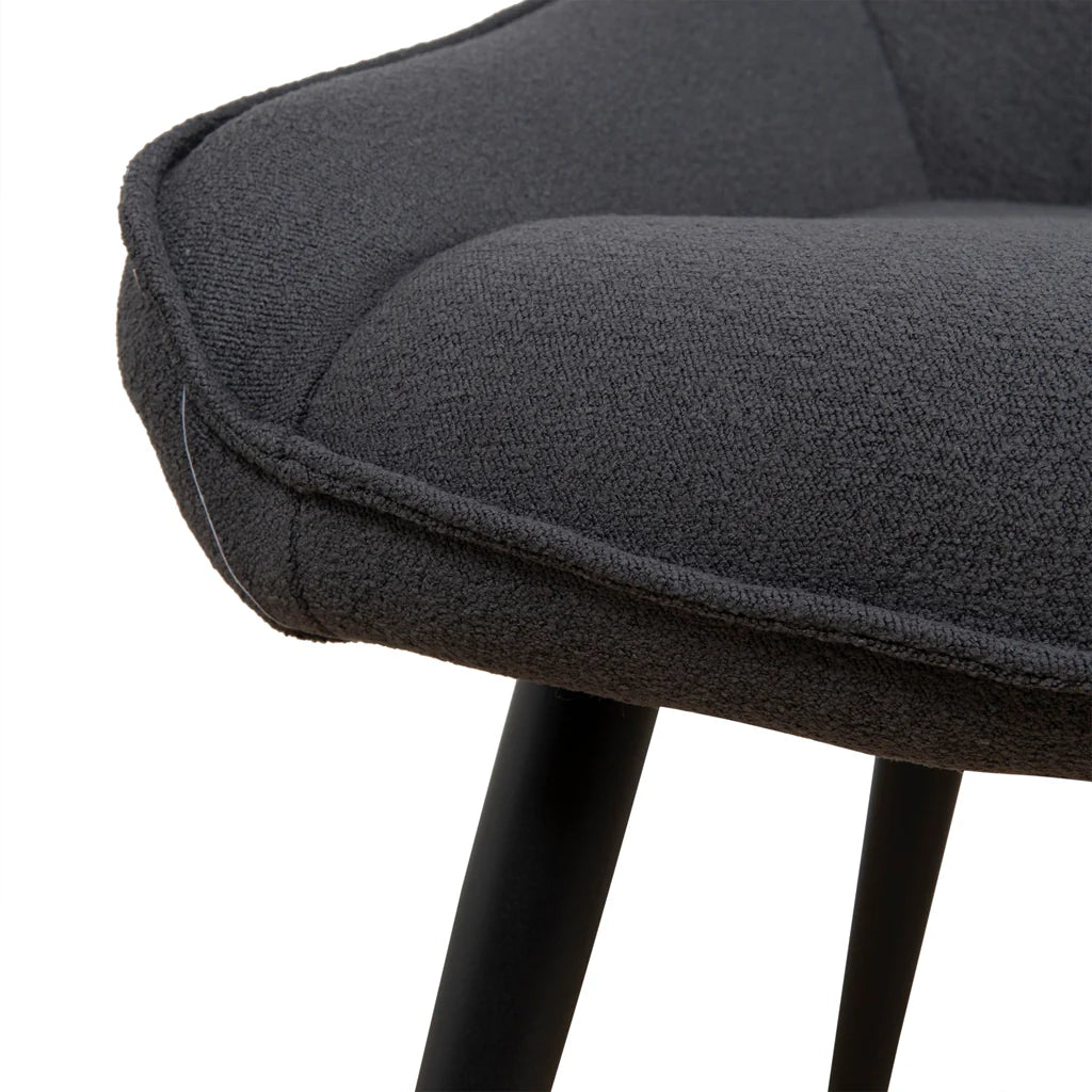 Frankland | Modern Grey Fabric Dining Chairs | Charcoal