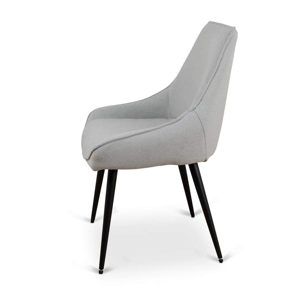 Frankland | Modern Grey Fabric Dining Chairs | Pale Grey