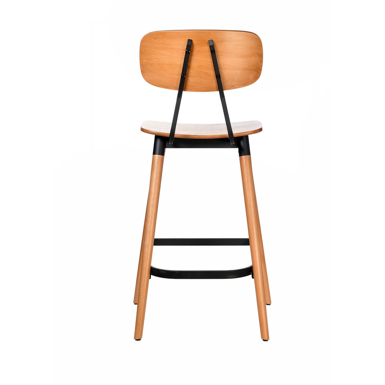 Fremont Version 1 | Country Industrial Wooden Bar Stools | Set Of 2 | Black