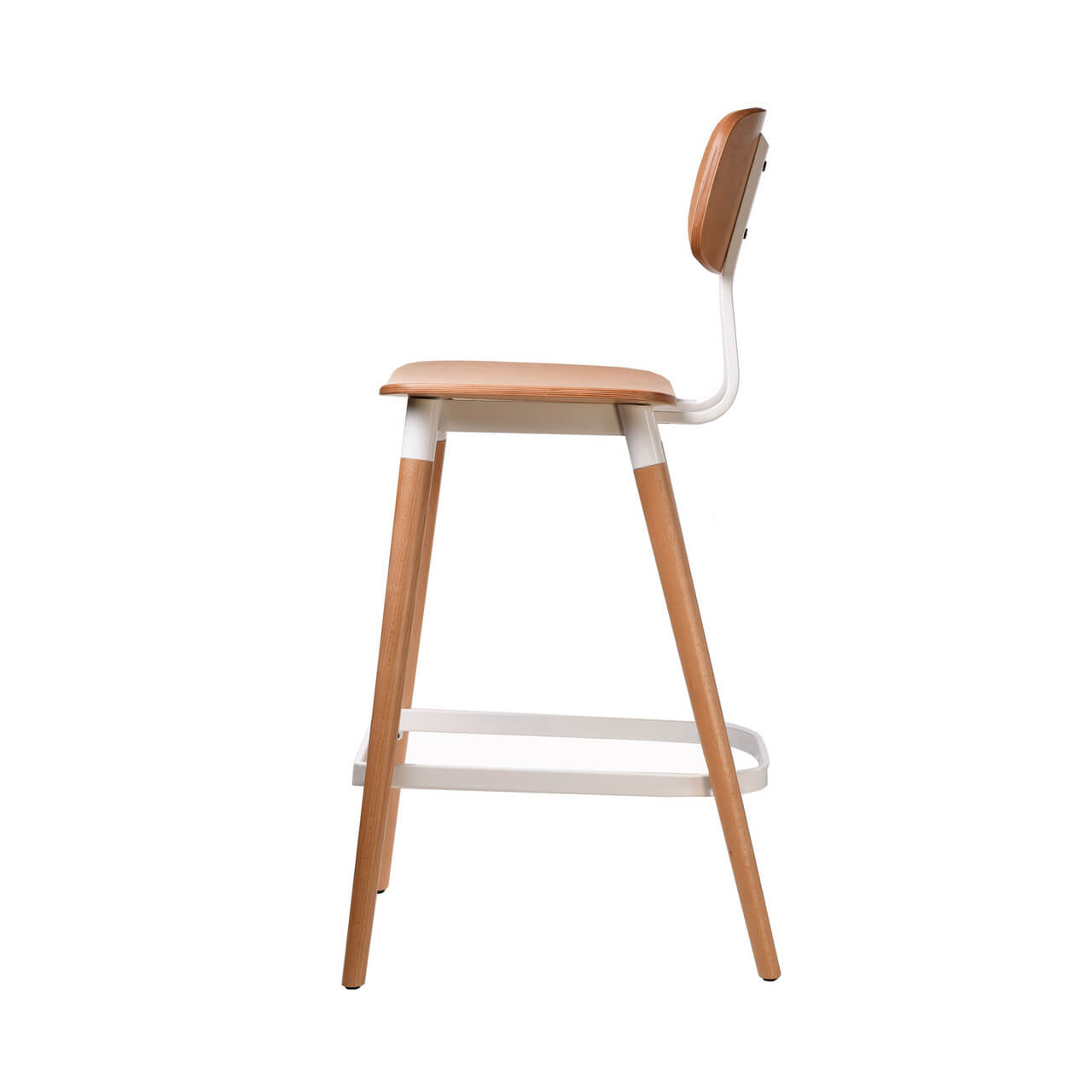 Fremont Version 1 | Country Industrial Wooden Bar Stools | Set Of 2 | White