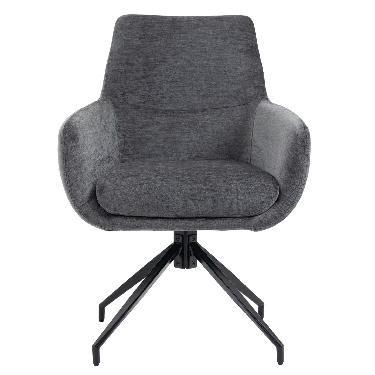 Garland | Modern Metal Fabric Dining Chair with Arms | Anthracite