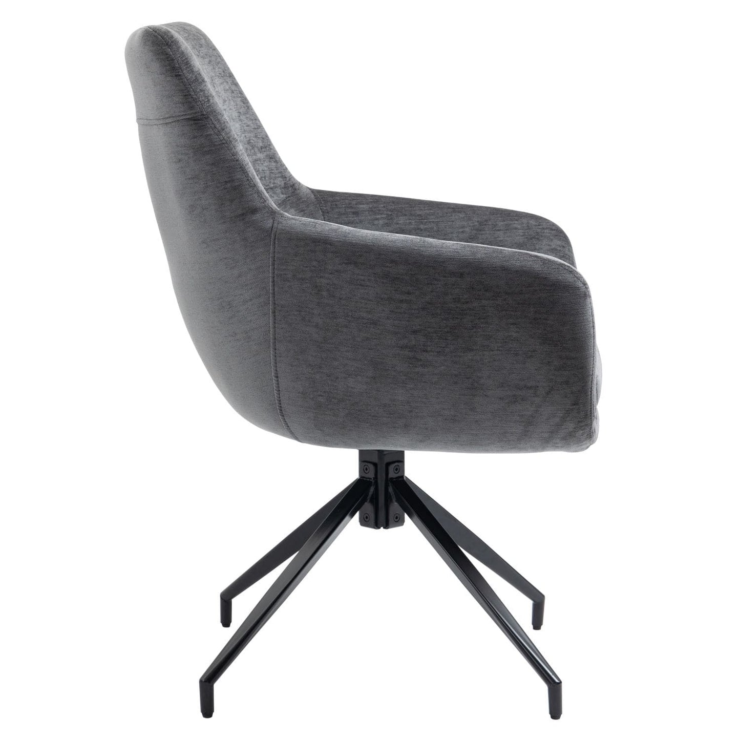 Garland | Modern Metal Fabric Dining Chair with Arms | Anthracite