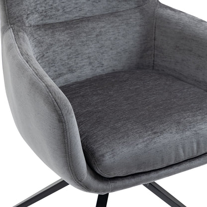 Garland | Modern Metal Fabric Dining Chair with Arms | Anthracite