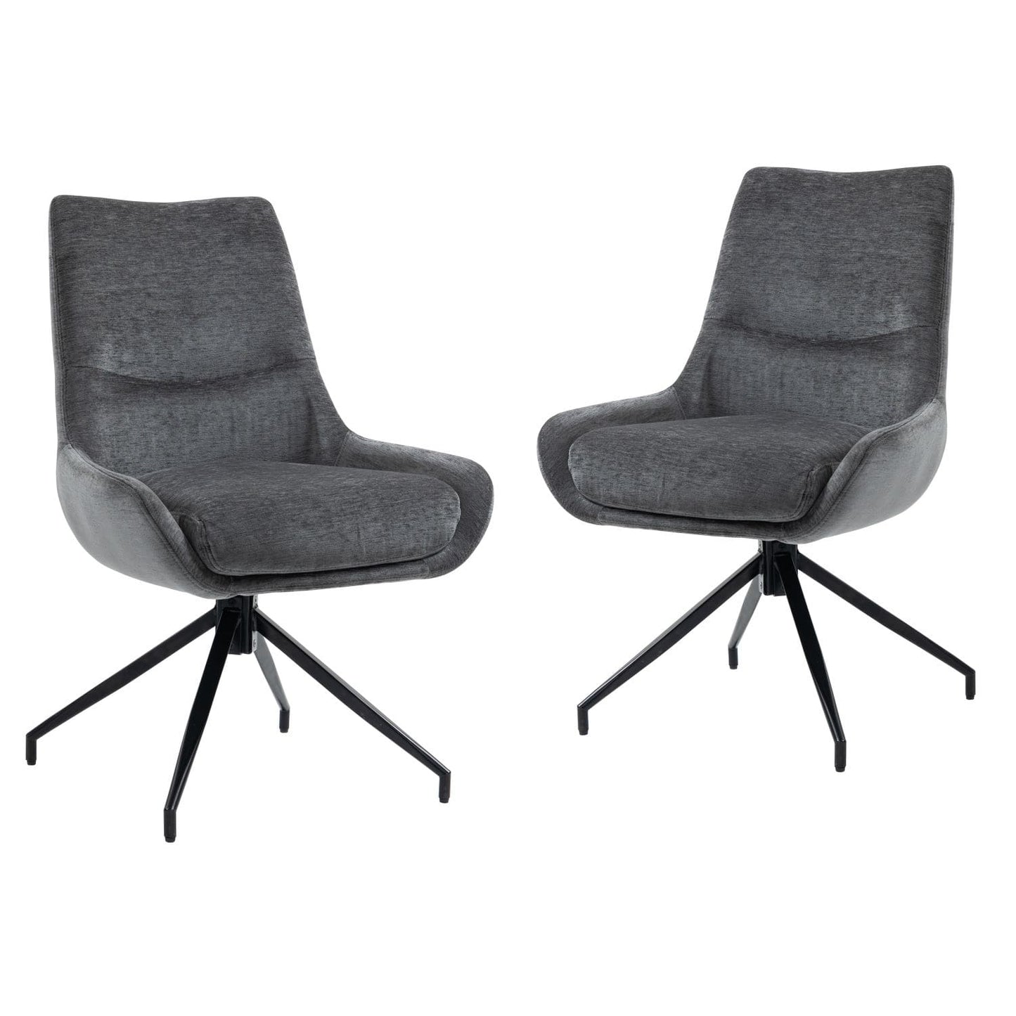 Garland | Modern Metal Fabric Dining Chair | Anthracite