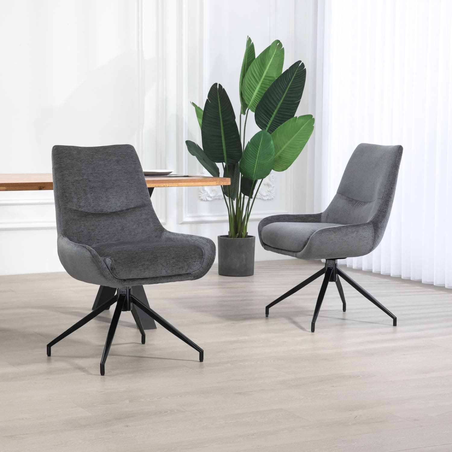 Garland | Modern Metal Fabric Dining Chair | Anthracite