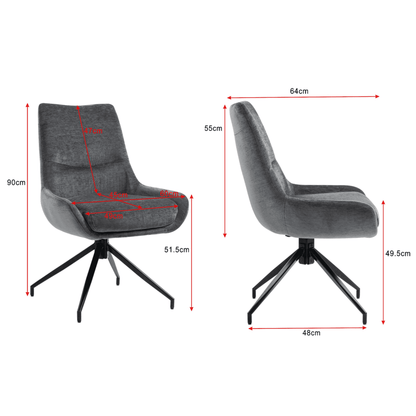 Garland | Modern Metal Fabric Dining Chair | Anthracite