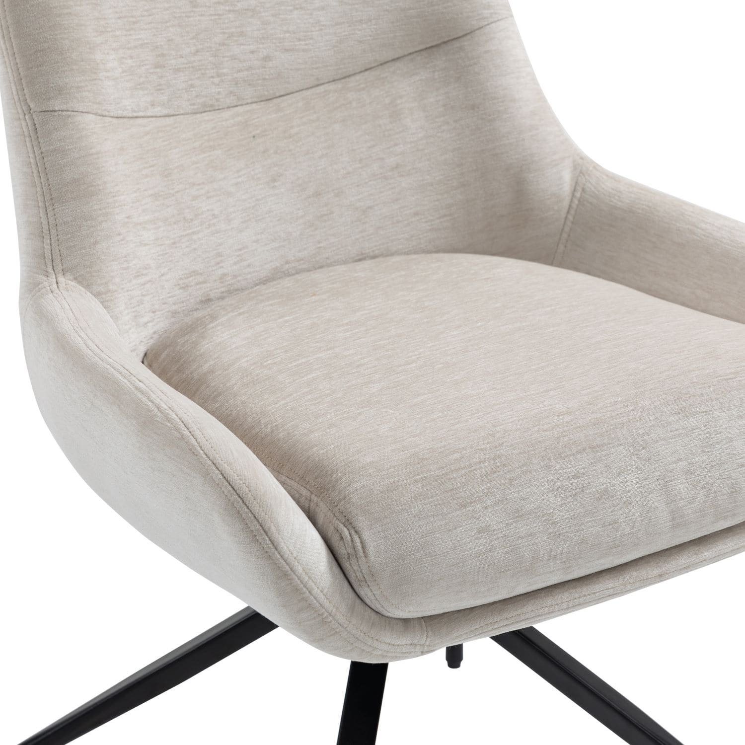 Garland | Modern Metal Fabric Dining Chair | Beige