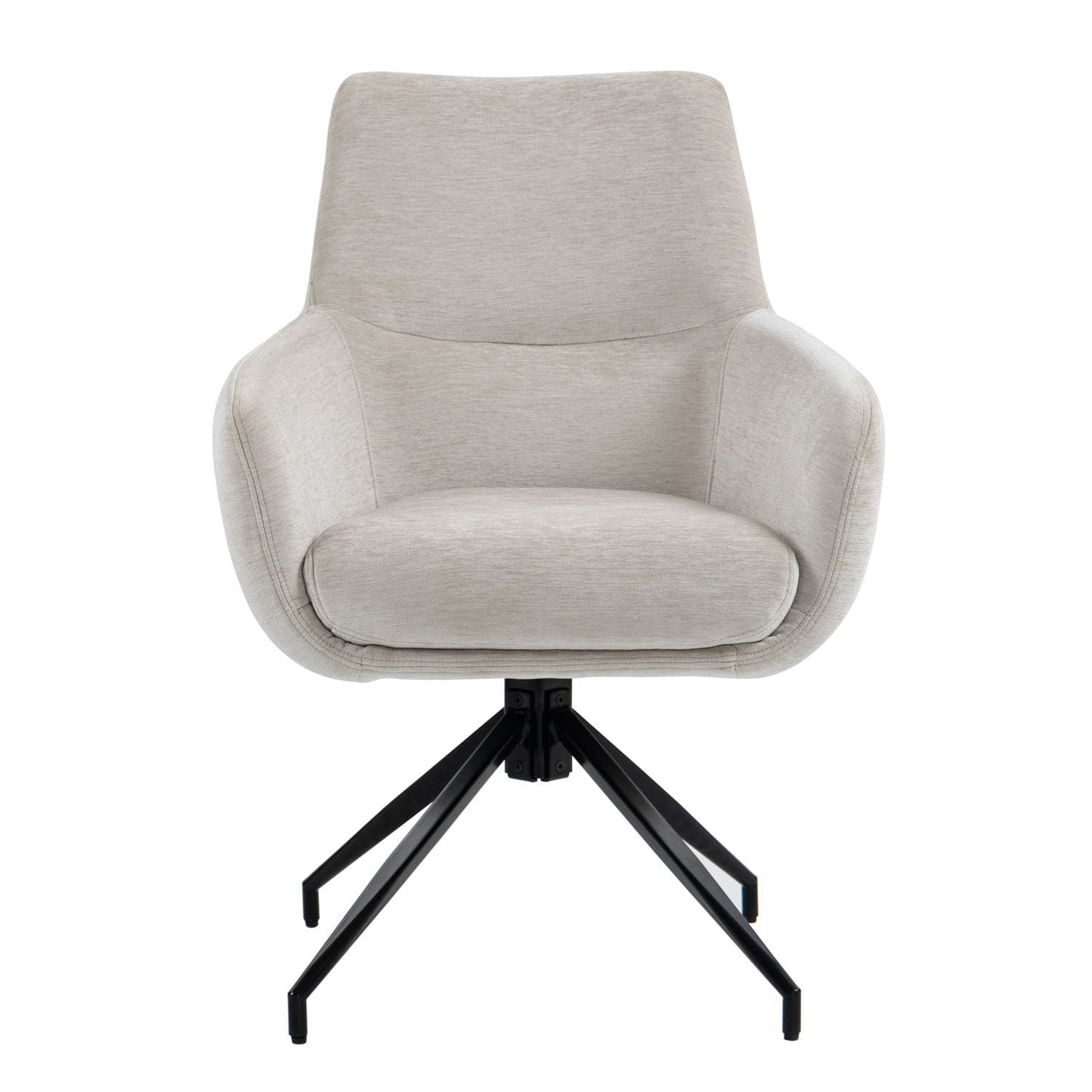 Garland | Modern Metal Fabric Dining Chair with Arms | Beige