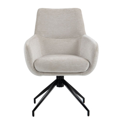 Garland | Modern Metal Fabric Dining Chair with Arms | Beige