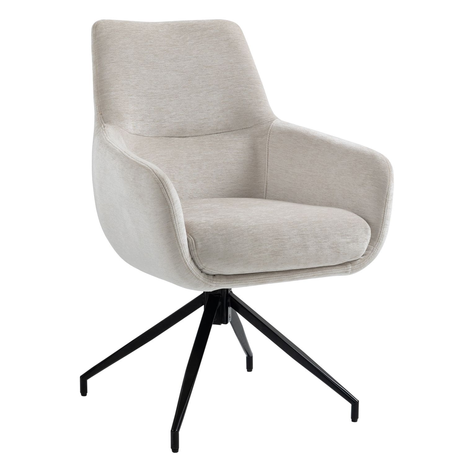 Garland | Modern Metal Fabric Dining Chair with Arms | Beige