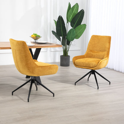 Garland | Modern Metal Fabric Dining Chair | Gold