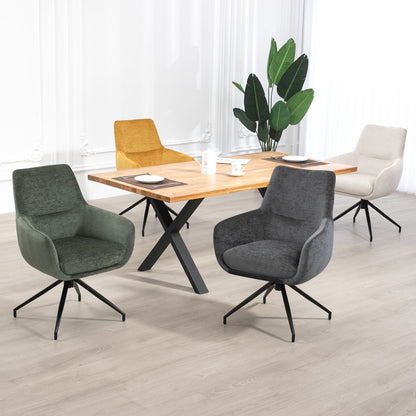 Garland | Modern Metal Fabric Dining Chair with Arms | Hunter