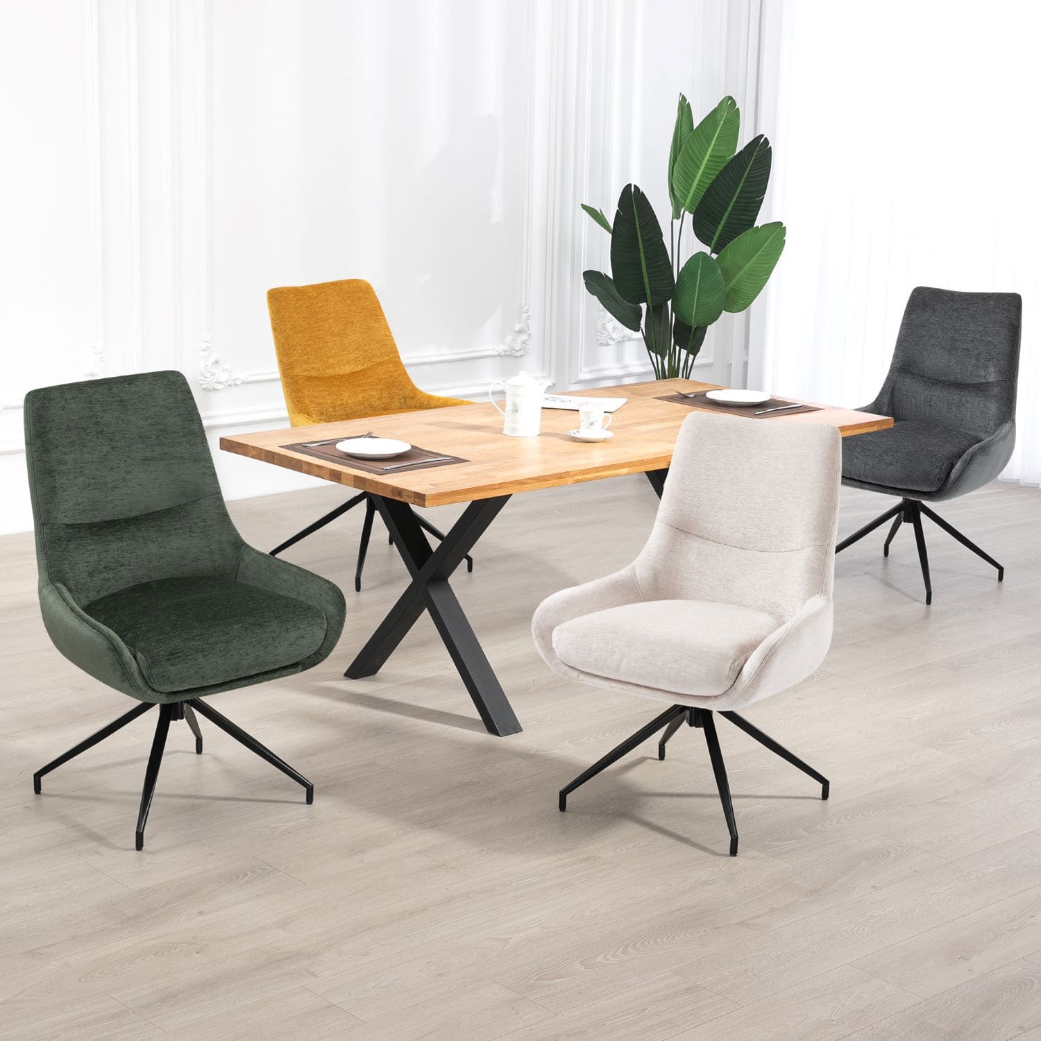 Garland | Modern Metal Fabric Dining Chair | Hunter