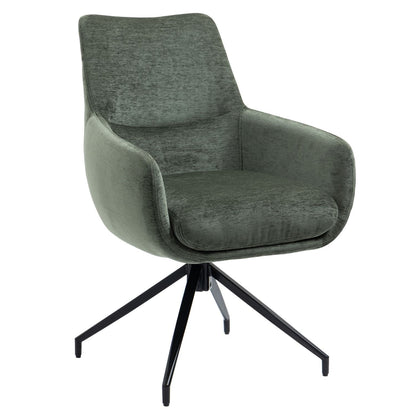 Garland | Modern Metal Fabric Dining Chair with Arms | Hunter