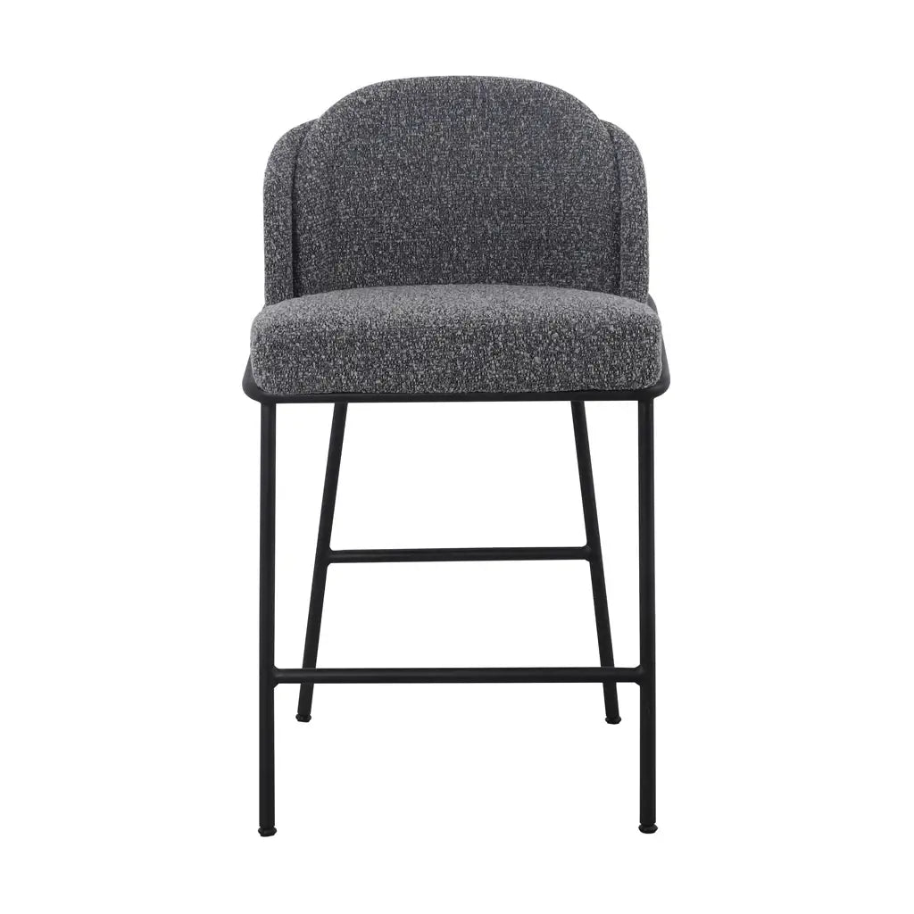 Gramercy | Modern Grey Boucle Fabric Bar Stools | Anthracite Grey