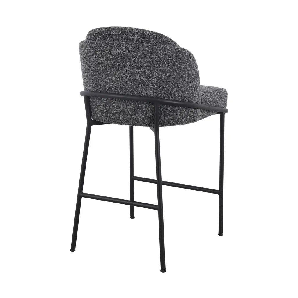 Gramercy | Modern Grey Boucle Fabric Bar Stools | Anthracite Grey