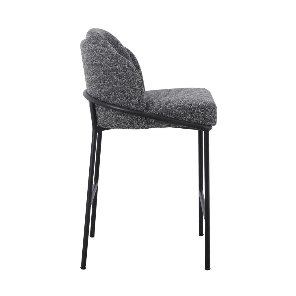 Gramercy | Modern Grey Boucle Fabric Bar Stools | Anthracite Grey