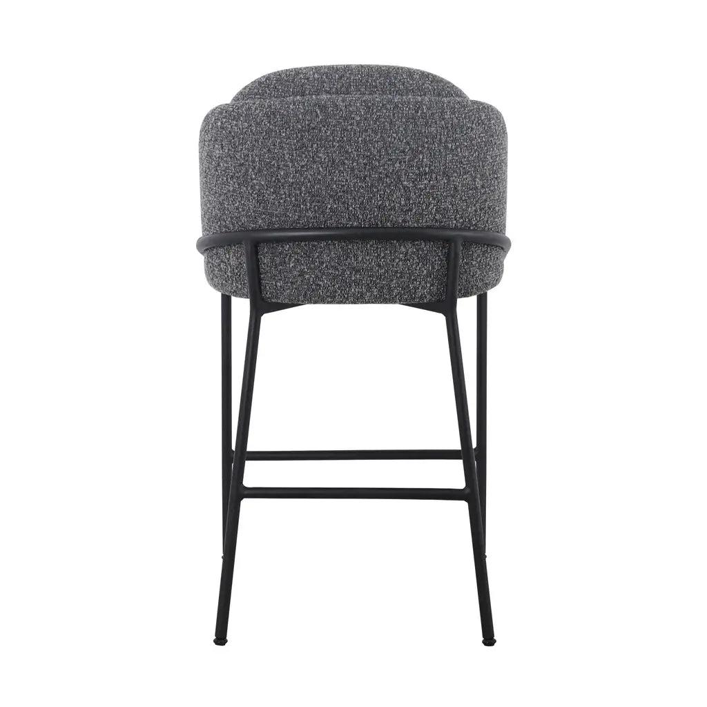 Gramercy | Modern Grey Boucle Fabric Bar Stools | Anthracite Grey