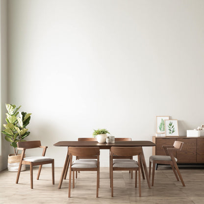 Granada | Modern Natural Walnut 1.8m Wooden Rectangular Dining Table | Walnut