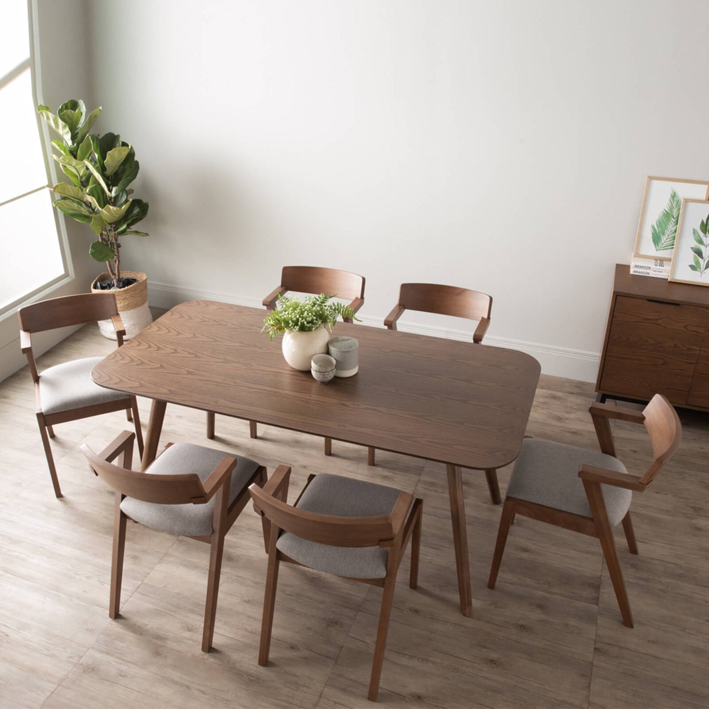 Granada | Modern Natural Walnut 1.8m Wooden Rectangular Dining Table | Walnut