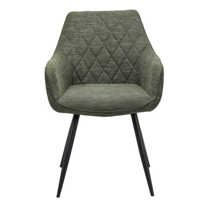 Granville | Modern Fabric PU Leather Dining Chairs With Arms | Set Of 2 | Pistachio