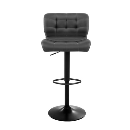 Guilderton | Contemporary Swivel Steel PU Leather Bar Stools Set Of 2