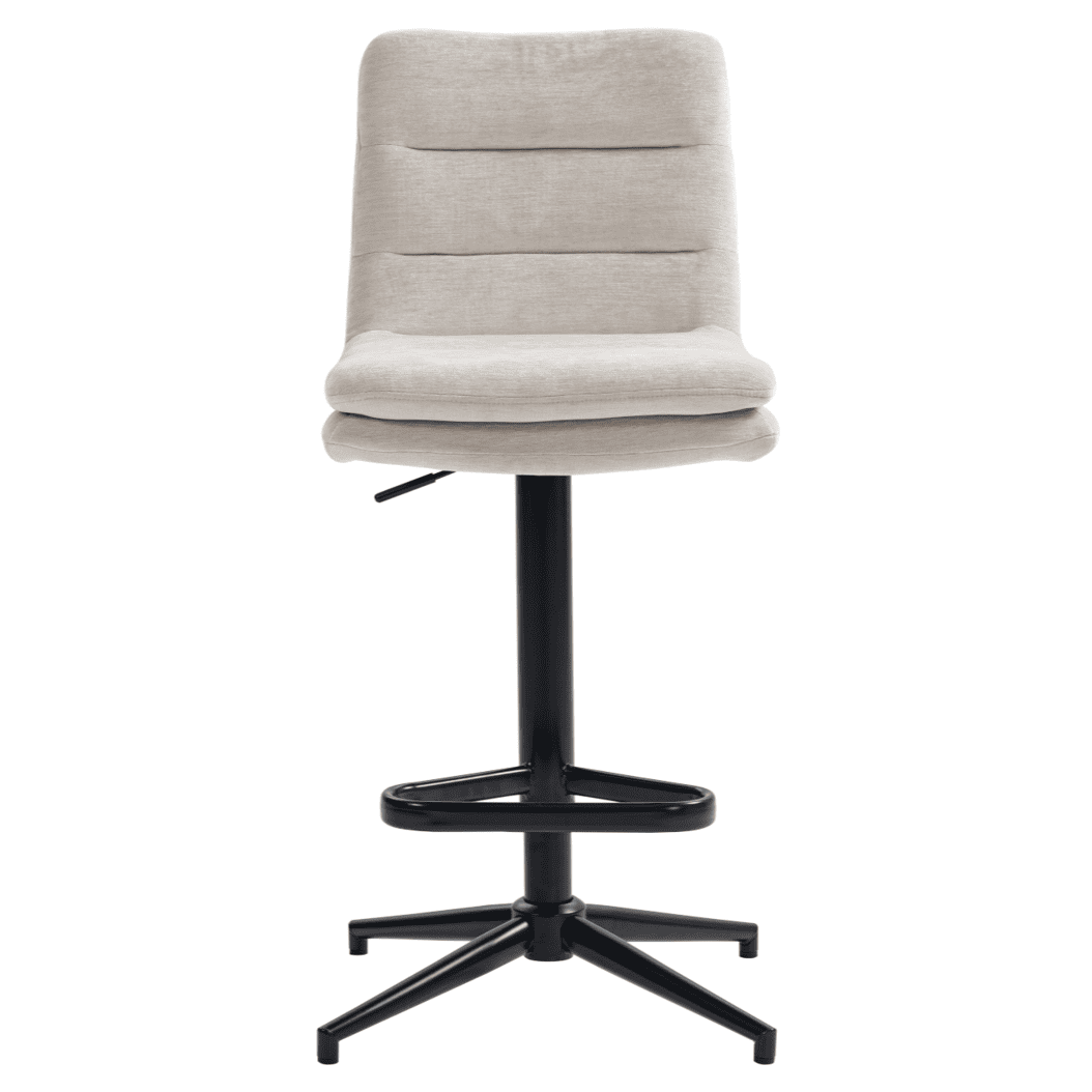 Hampshire | Modern Adjustable Padded Fabric Bar Stool | Beige