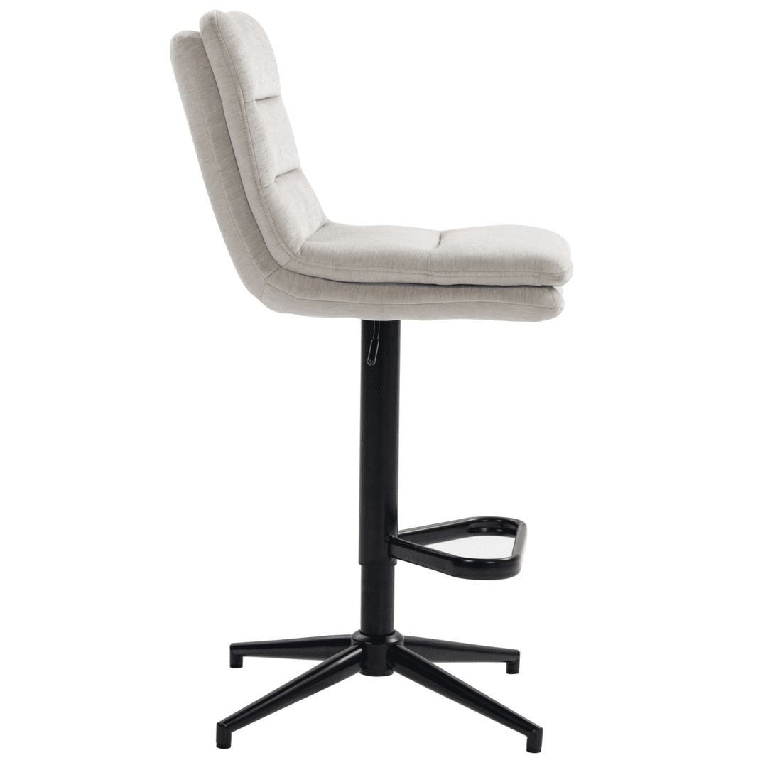 Hampshire | Modern Adjustable Padded Fabric Bar Stool | Beige