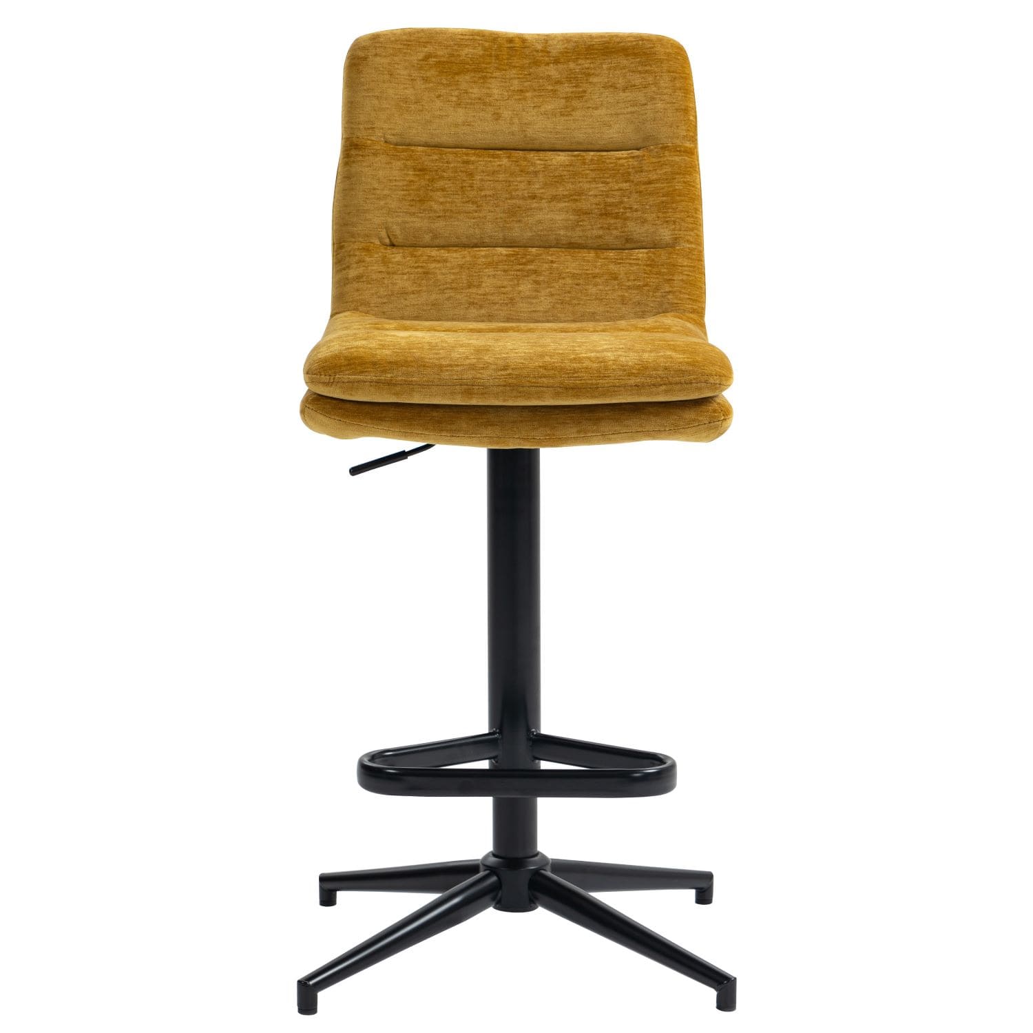 Hampshire | Modern Adjustable Padded Fabric Bar Stool | Gold