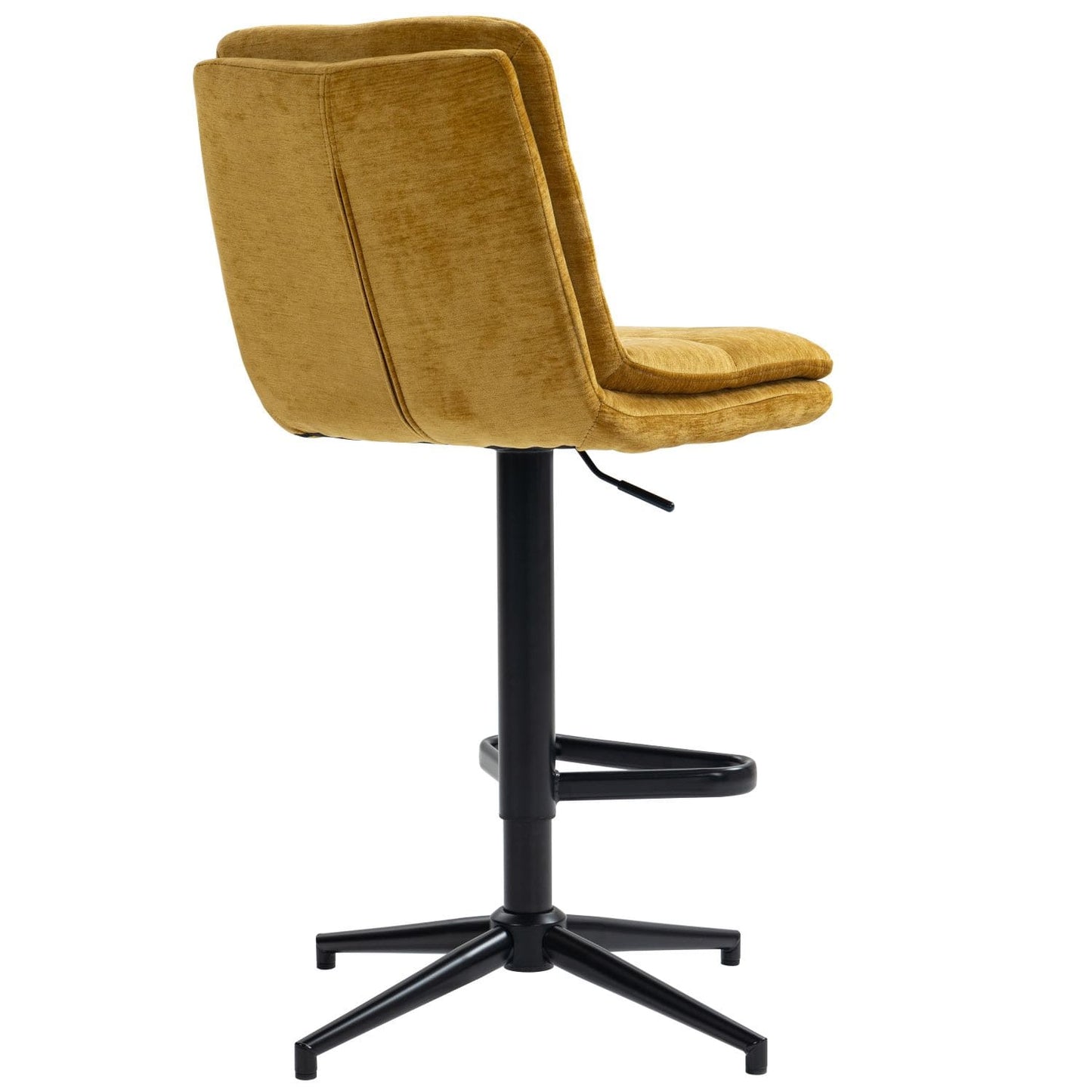 Hampshire | Modern Adjustable Padded Fabric Bar Stool | Gold