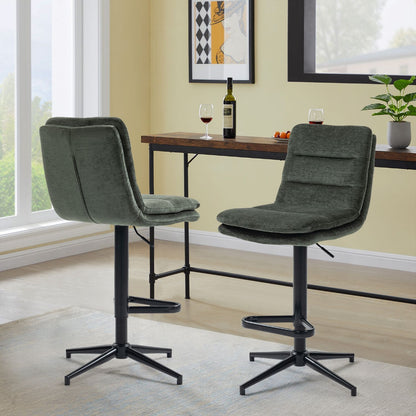 Hampshire | Modern Adjustable Padded Fabric Bar Stool | Hunter