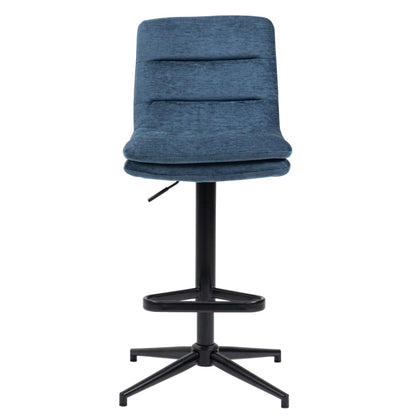 Hampshire | Modern Adjustable Padded Fabric Bar Stool | Lake Blue