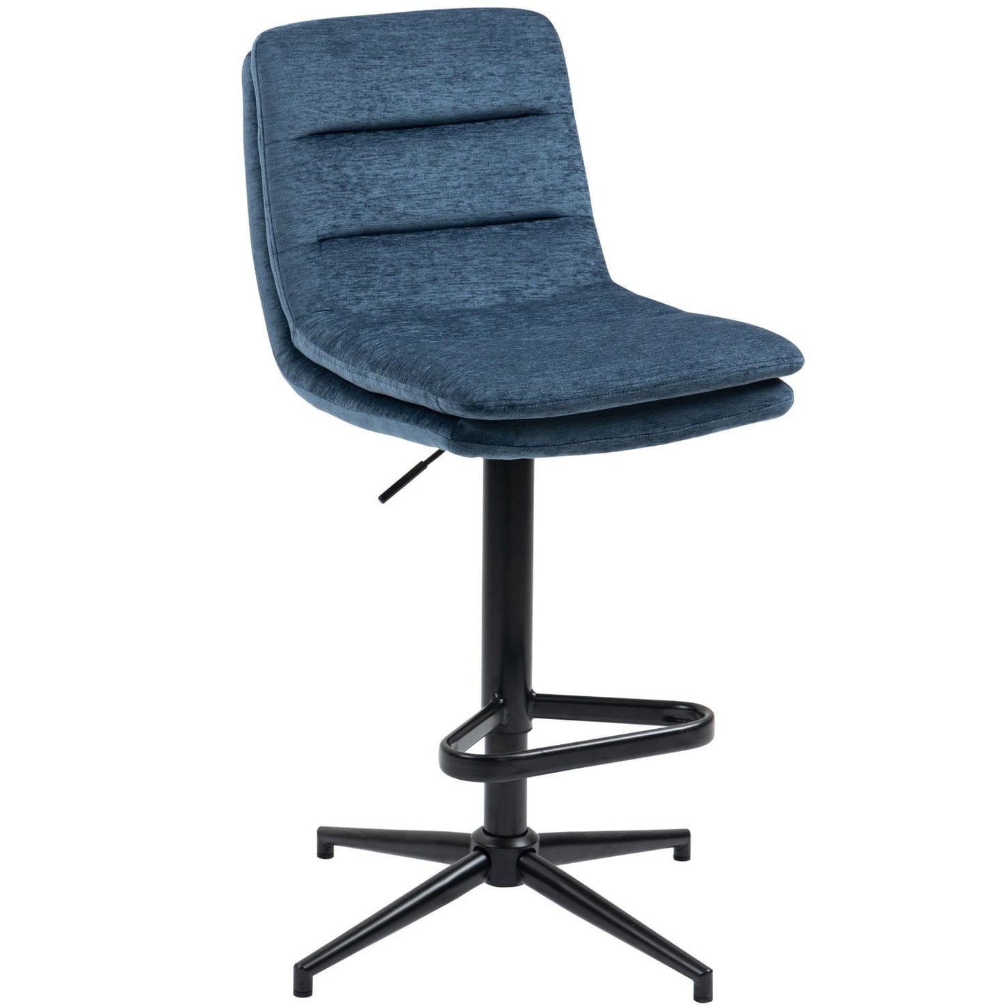 Hampshire | Modern Adjustable Padded Fabric Bar Stool | Lake Blue