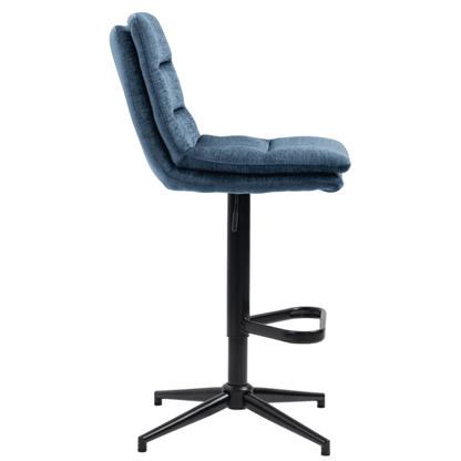 Hampshire | Modern Adjustable Padded Fabric Bar Stool | Lake Blue