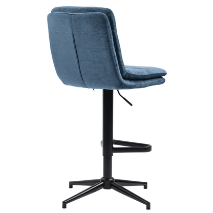 Hampshire | Modern Adjustable Padded Fabric Bar Stool | Lake Blue