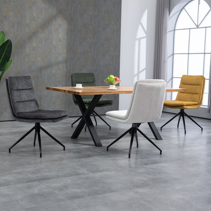 Hampshire | Modern Metal Fabric Dining Chairs | Set Of 2 | Anthracite