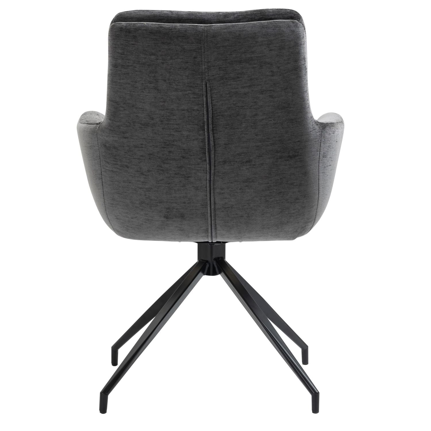 Hampshire | Modern Metal Fabric Dining Chairs With Arms | Set Of 2 | Anthracite