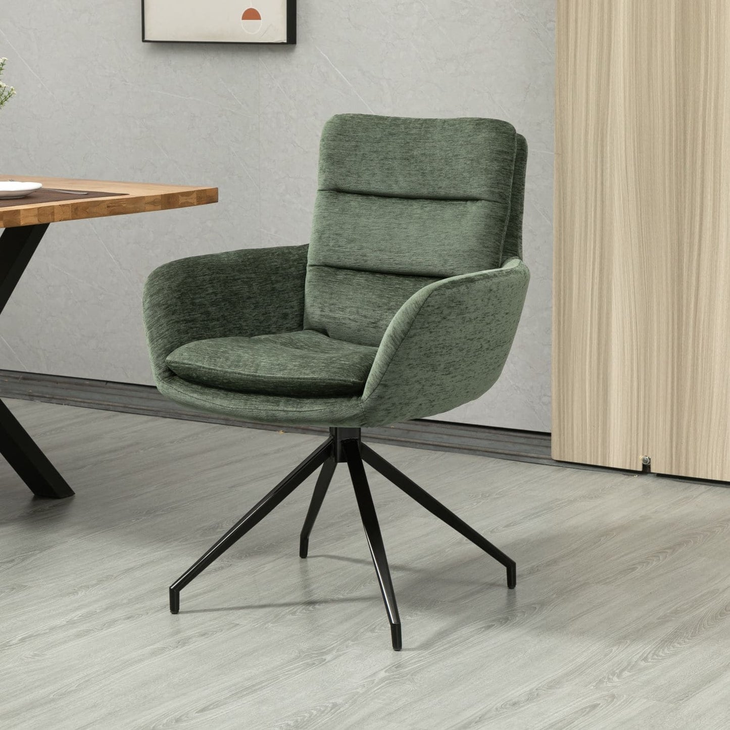 Hampshire | Modern Metal Fabric Dining Chairs With Arms | Set Of 2 | Hunter