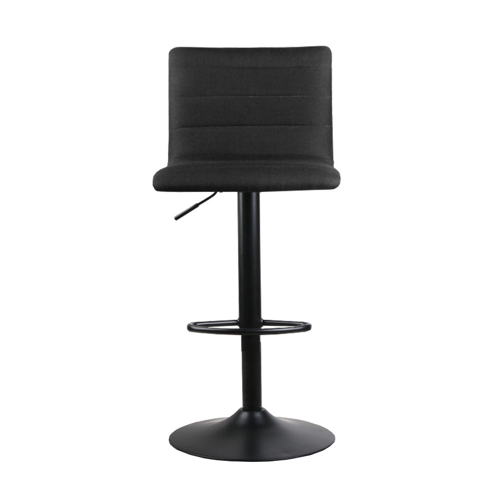 Harper | Modern Metal Black Fabric Bar Stools | Set Of 2