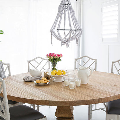 Hepburn | 1.2m  Country Coastal Natural Pedestal Wooden Round Dining Table