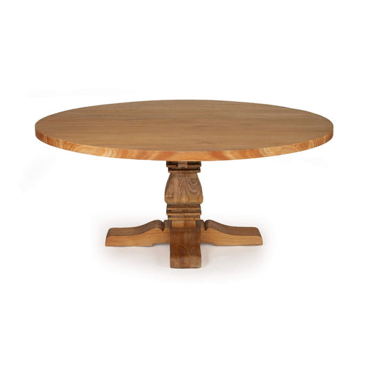 Hepburn | 1.2m  Country Coastal Natural Pedestal Wooden Round Dining Table