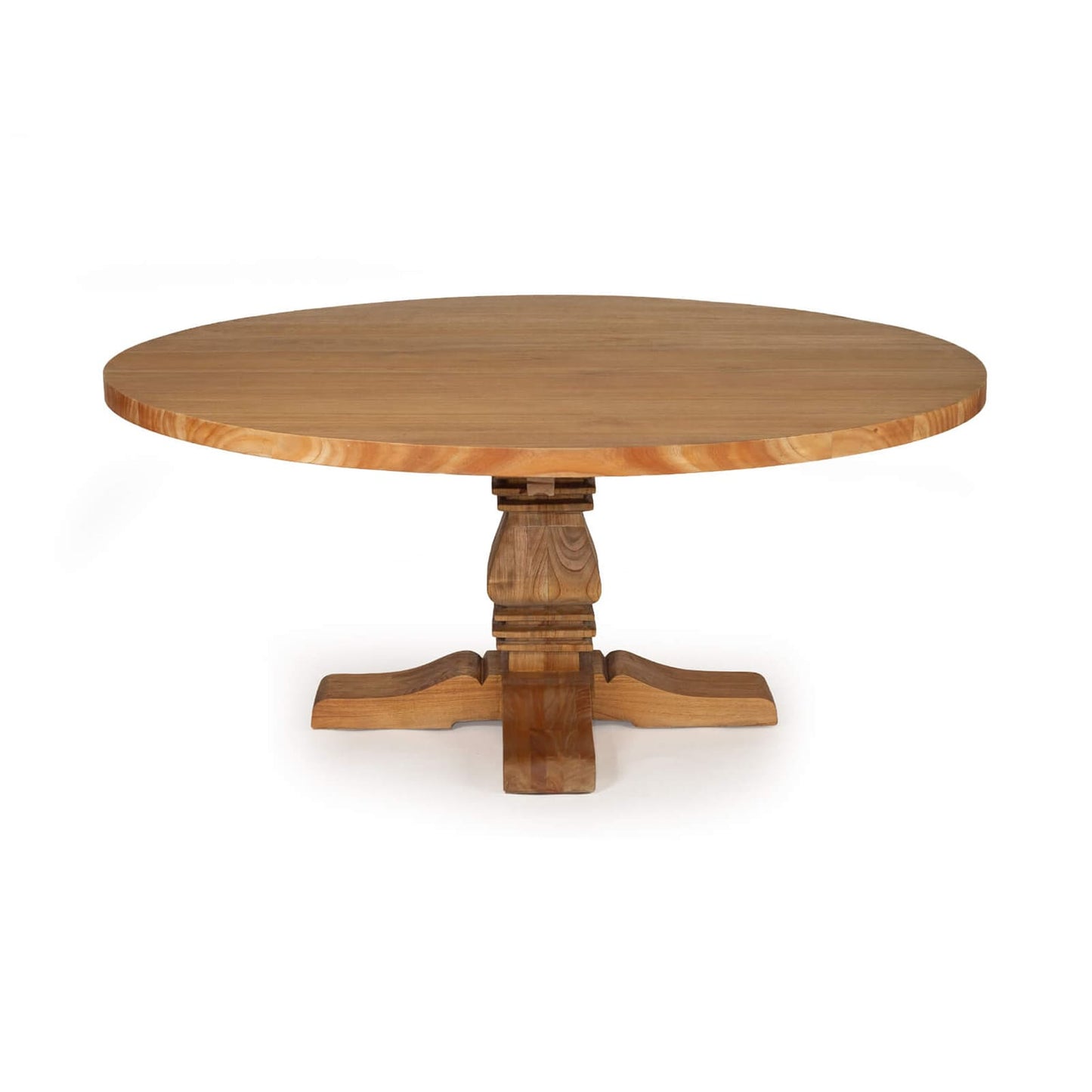 Hepburn | 1.5m  Country Coastal Natural Pedestal Wooden Round Dining Table