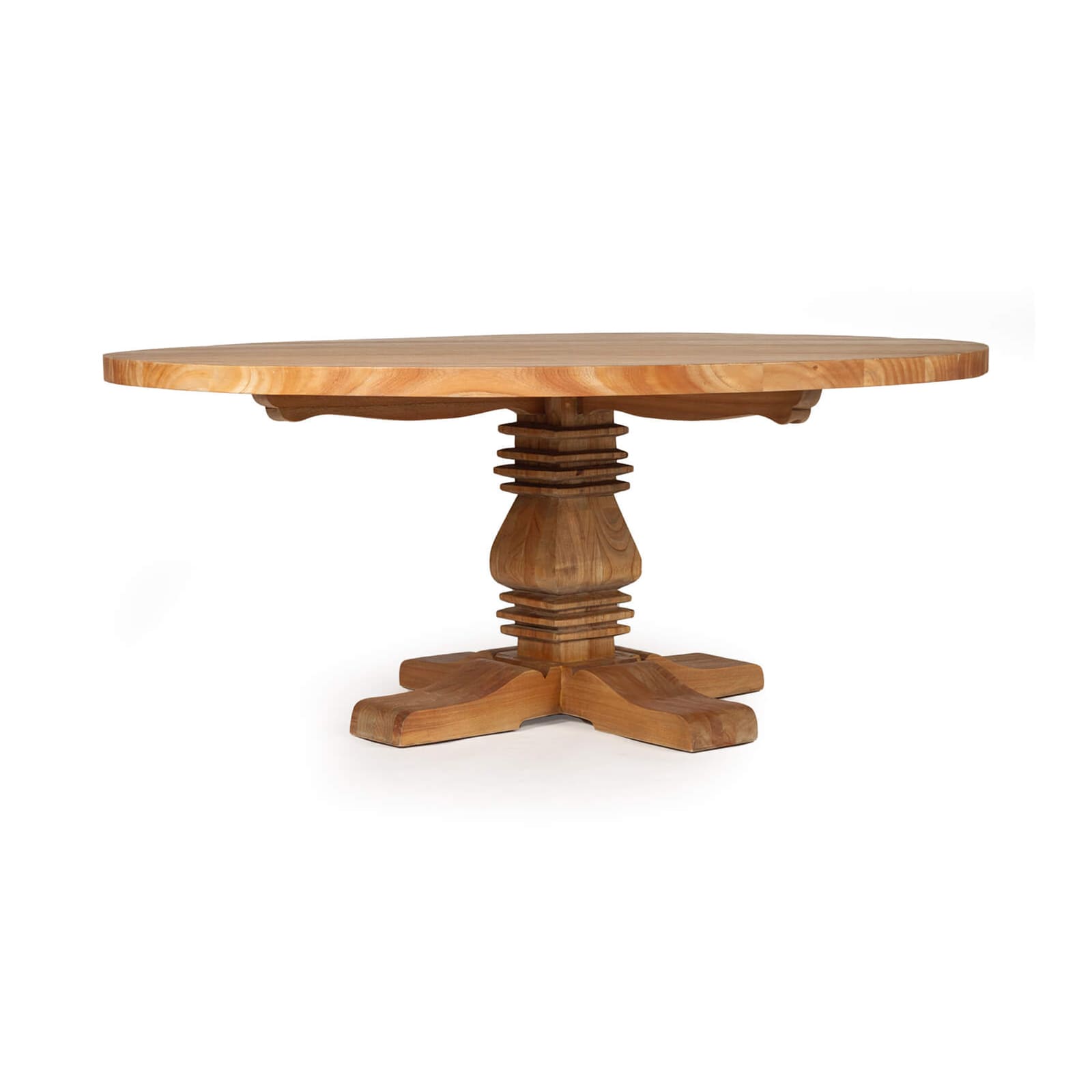 Hepburn | 1.5m  Country Coastal Natural Pedestal Wooden Round Dining Table