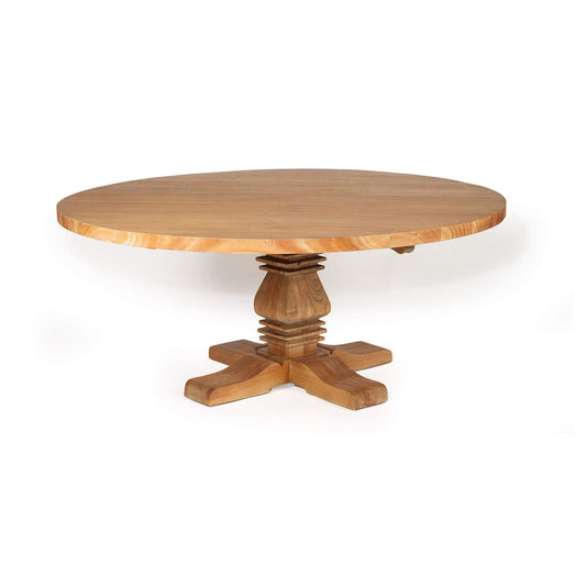 Hepburn | 1.5m  Country Coastal Natural Pedestal Wooden Round Dining Table