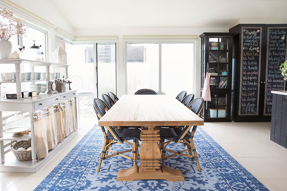 Hepburn | 1.8m  Country Coastal Natural Pedestal Wooden Rectangular Dining Table